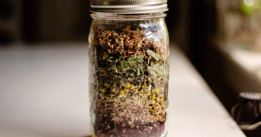 Ball Jar with Herbs for Infusion